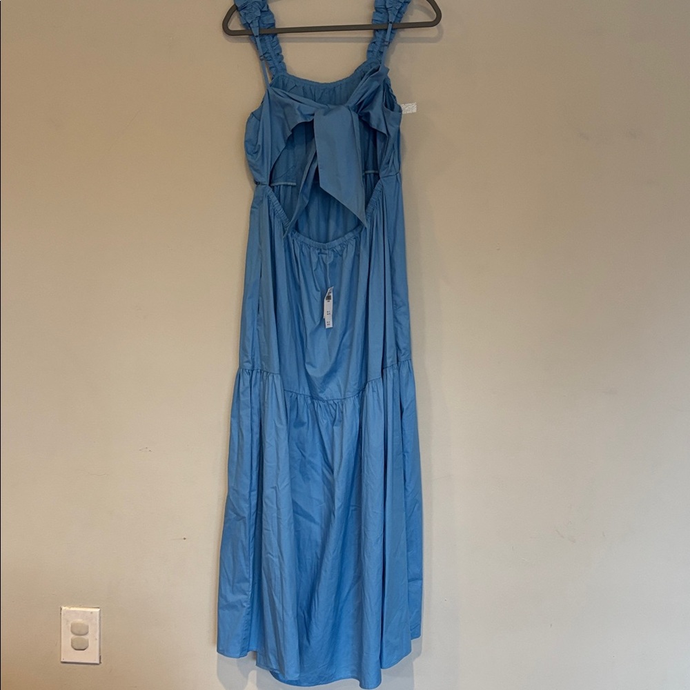 Abercrombie and fitch XL Light Blue Ruched Strap Maxi Dress - Picture 9 of 16